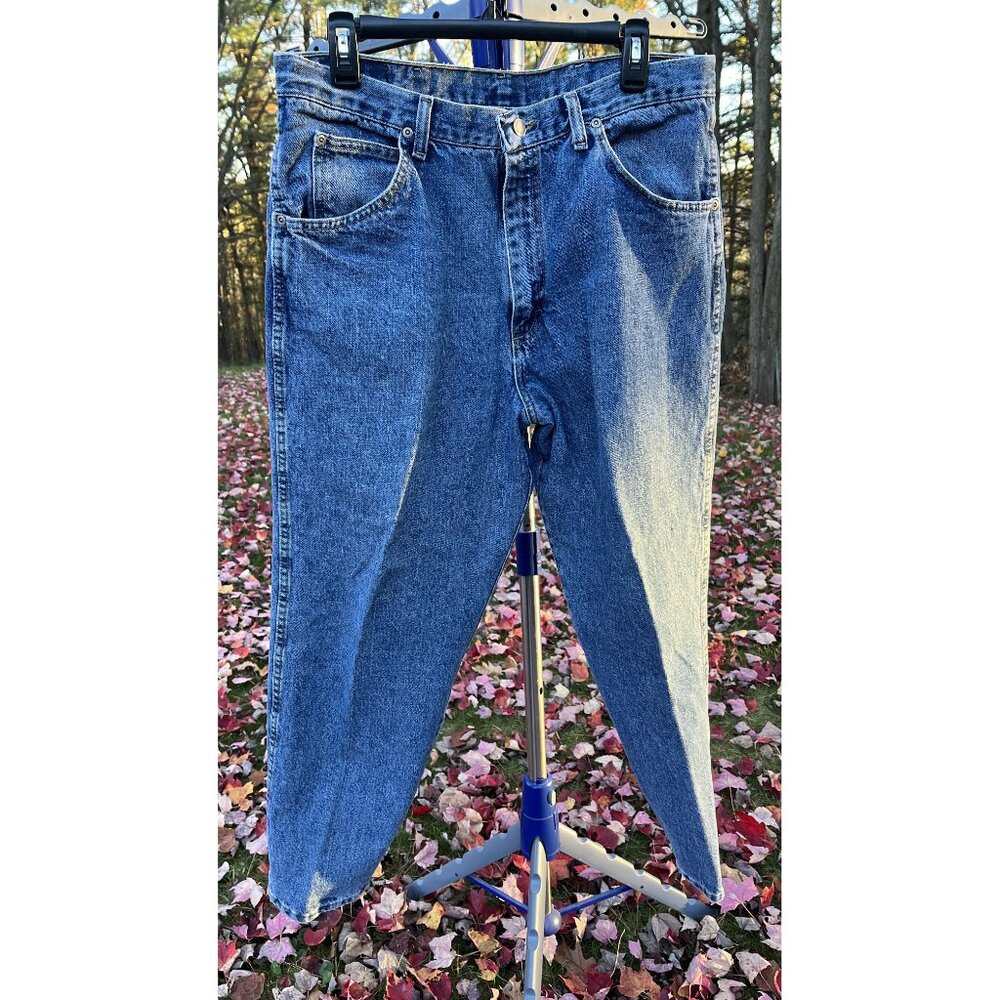 Vintage Wrangler Blue Jeans Men's Silver Edition 36x30 Made In USA 100% Cotton